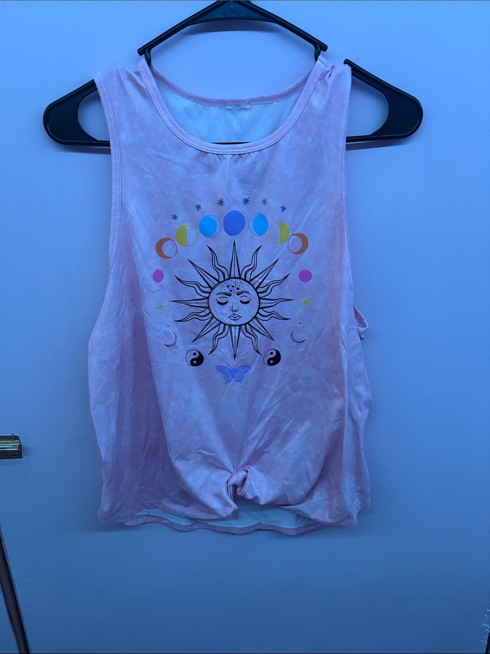 Pink Sun & Moon Graphic Tank Top